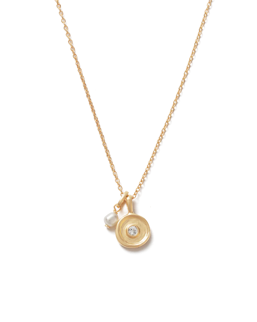 Solstice Pearl Necklace / 18k Gold Plated
