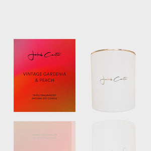 VINTAGE GARDENIA & PEACH TRIPLE SCENTED SOY CANDLE