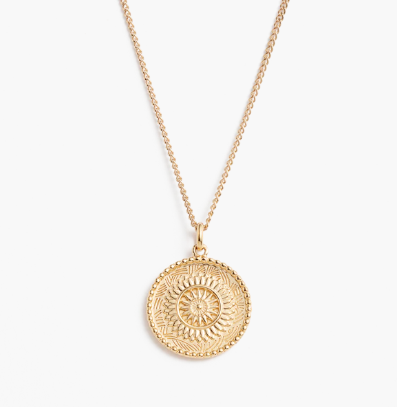 Traveller Coin Necklace / 18K Gold Plated